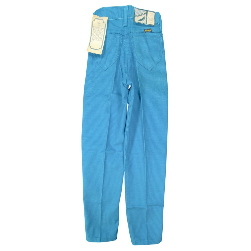 Maverick Corduroy Pants Girls Size 8 Slim Vintage 80s Turquoise Blue Made in USA